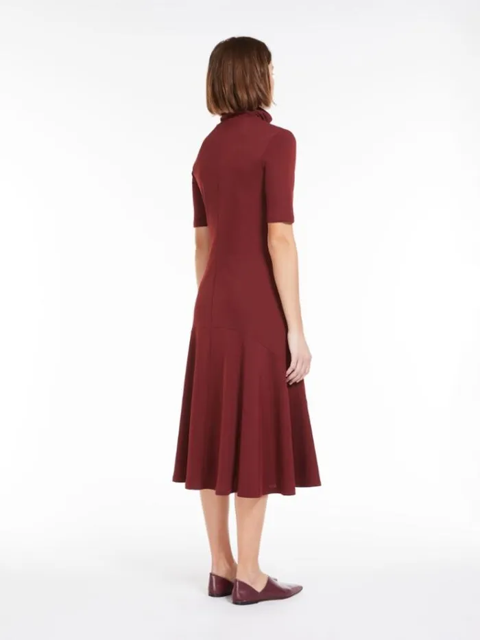 Woman Flowing Jersey Dress Brick Red Maxmara Dresses Woman Flowing Jersey Dress Brick Red Maxmara Dresses