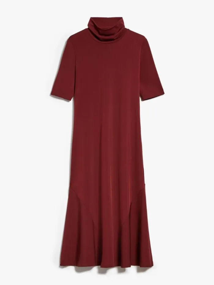 Woman Flowing Jersey Dress Brick Red Maxmara Dresses Woman Flowing Jersey Dress Brick Red Maxmara Dresses
