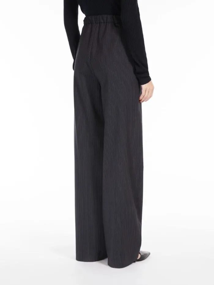 Woman Fluidfit Pinstripe Gabardine Trousers Navy Maxmara Suit Woman Fluidfit Pinstripe Gabardine Trousers Navy Maxmara Suit