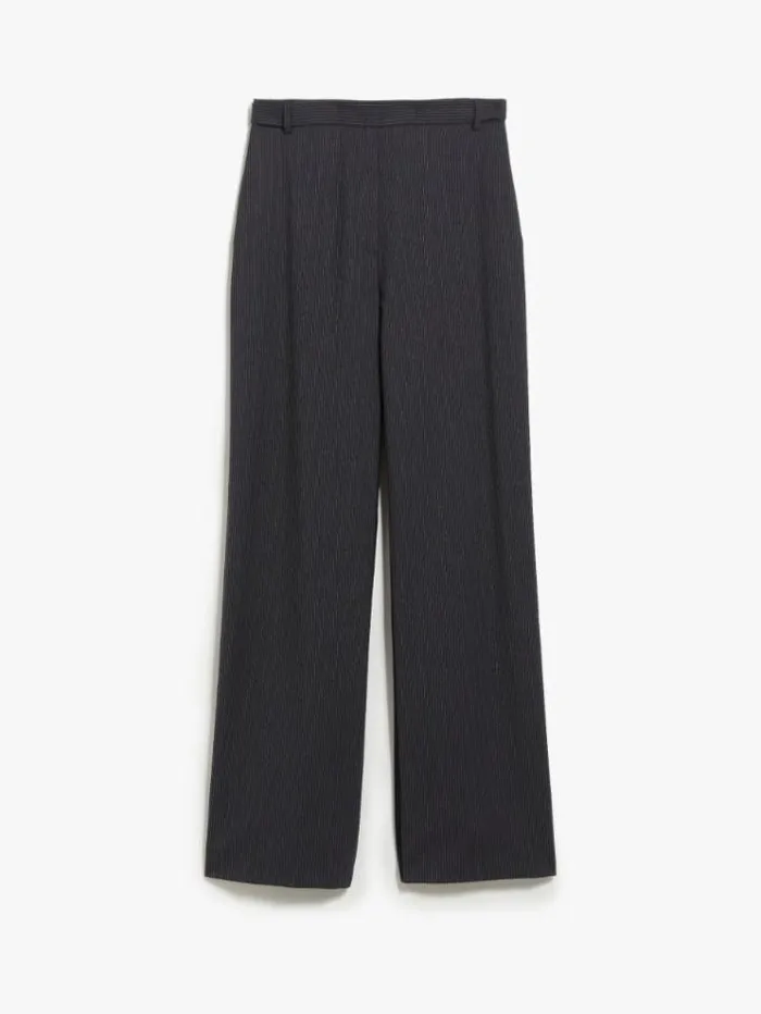 Woman Fluidfit Pinstripe Gabardine Trousers Navy Maxmara Suit Woman Fluidfit Pinstripe Gabardine Trousers Navy Maxmara Suit