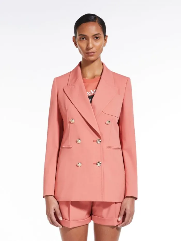 Woman Gabardine Wool Blazer Salmon Maxmara Suit