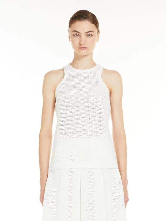 Woman Mesheffect Technical Jersey Top Platinum Maxmara Tshirts