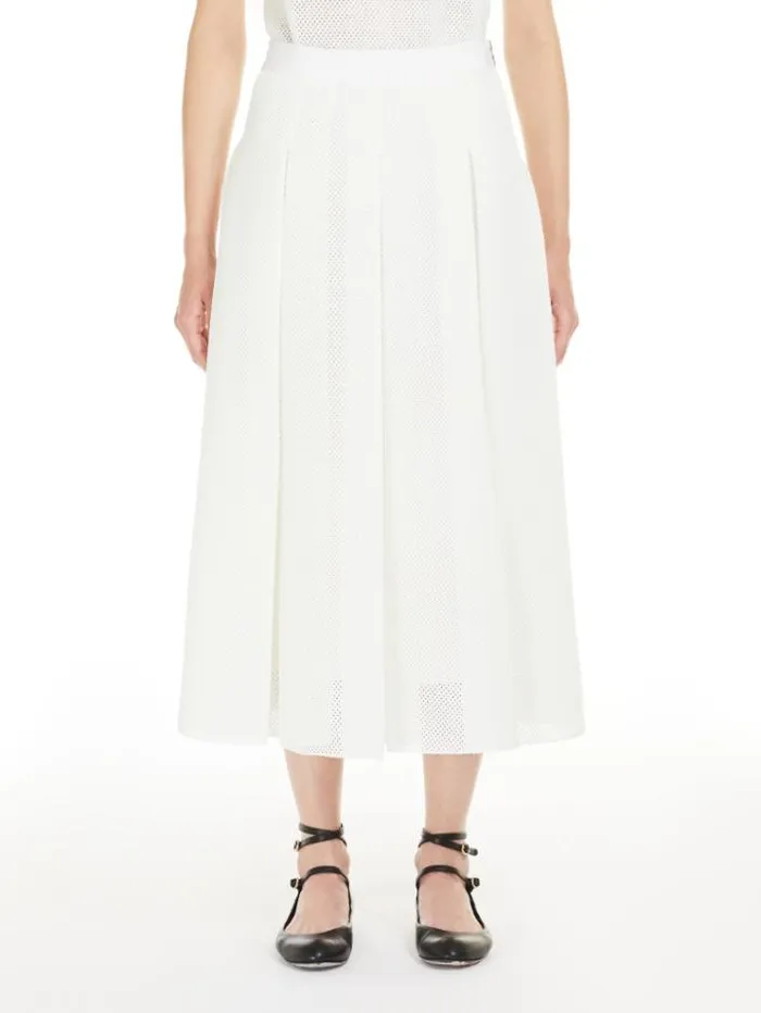 Woman Midi Skirt In Mesh Effect Jersey Platinum Maxmara Skirts