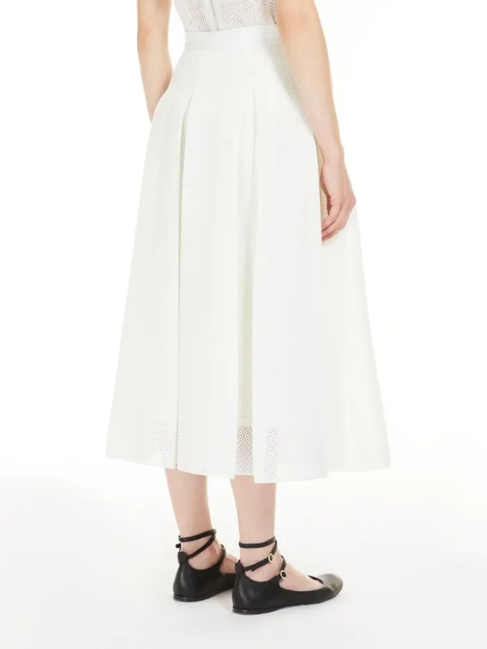 Woman Midi Skirt In Mesh Effect Jersey Platinum Maxmara Skirts Woman Midi Skirt In Mesh Effect Jersey Platinum Maxmara Skirts