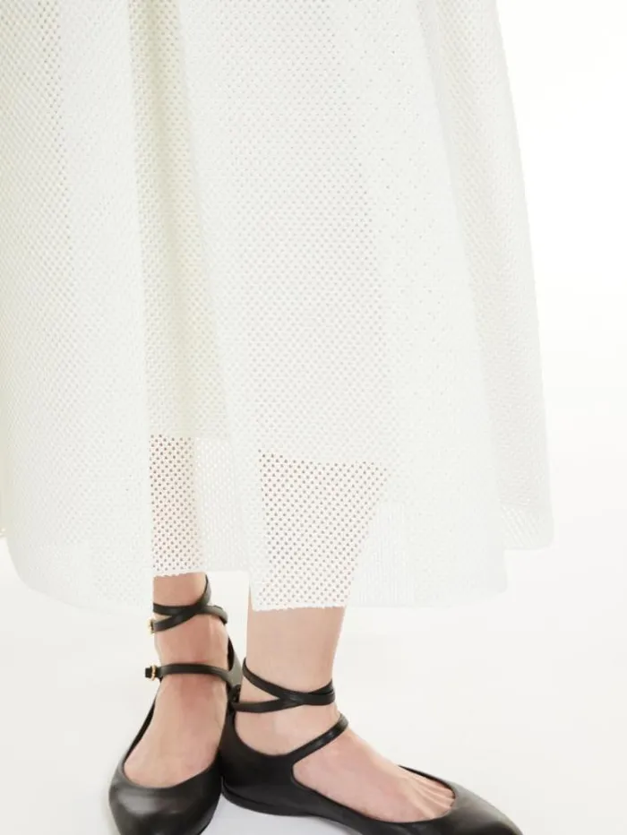 Woman Midi Skirt In Mesh Effect Jersey Platinum Maxmara Skirts Woman Midi Skirt In Mesh Effect Jersey Platinum Maxmara Skirts