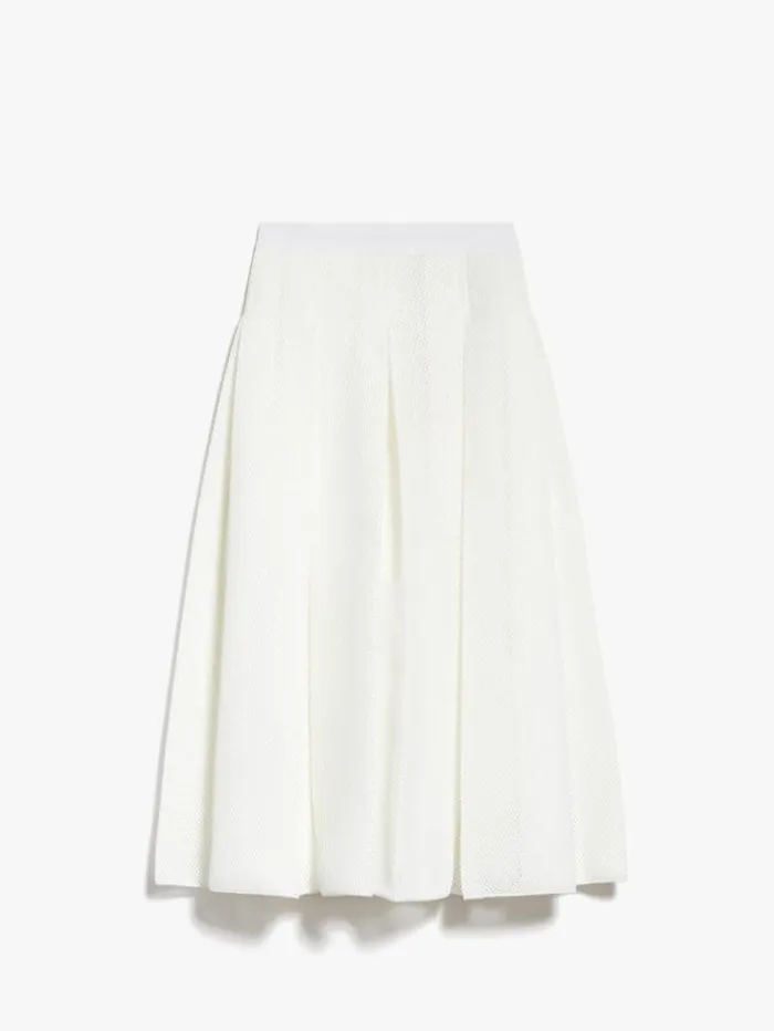 Woman Midi Skirt In Mesh Effect Jersey Platinum Maxmara Skirts Woman Midi Skirt In Mesh Effect Jersey Platinum Maxmara Skirts