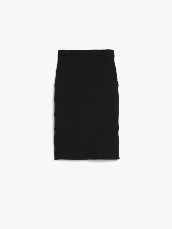 Woman Midi Skirt In Stretch Jersey Black Maxmara Skirts Woman Midi Skirt In Stretch Jersey Black Maxmara Skirts