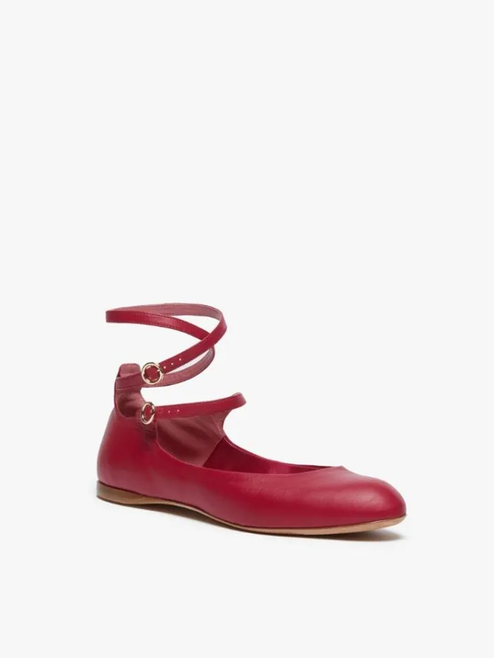 Woman Nappa Leather Ballet Flats Antique Rose Maxmara Flat Shoes