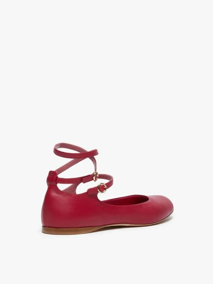 Woman Nappa Leather Ballet Flats Antique Rose Maxmara Flat Shoes Woman Nappa Leather Ballet Flats Antique Rose Maxmara Flat Shoes