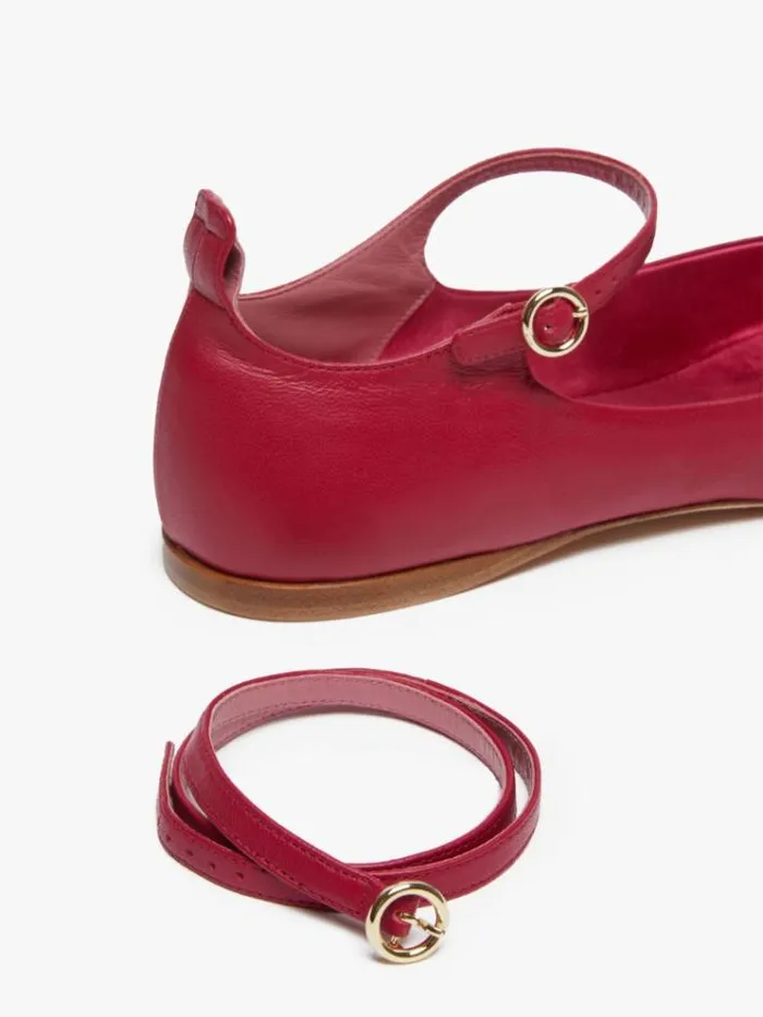 Woman Nappa Leather Ballet Flats Antique Rose Maxmara Flat Shoes Woman Nappa Leather Ballet Flats Antique Rose Maxmara Flat Shoes