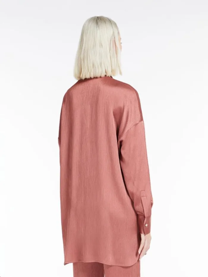 Woman Oversized Viscose Crepon Shirt Rust Maxmara Shirts And Tops Woman Oversized Viscose Crepon Shirt Rust Maxmara Shirts And Tops