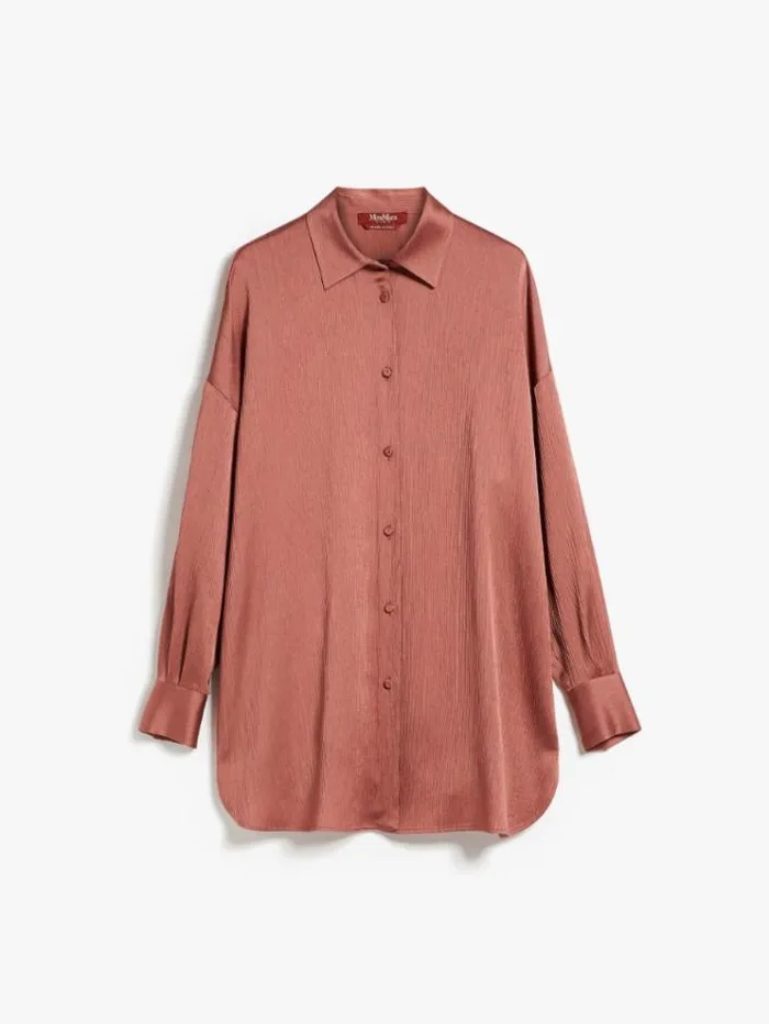 Woman Oversized Viscose Crepon Shirt Rust Maxmara Shirts And Tops Woman Oversized Viscose Crepon Shirt Rust Maxmara Shirts And Tops