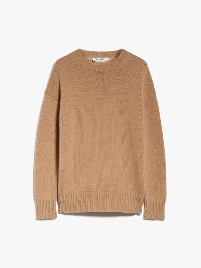Woman Oversized Wool And Cashmere Sweater Camel Maxmara Knitwear And Sweatshirts Woman Oversized Wool And Cashmere Sweater Camel Maxmara Knitwear And Sweatshirts