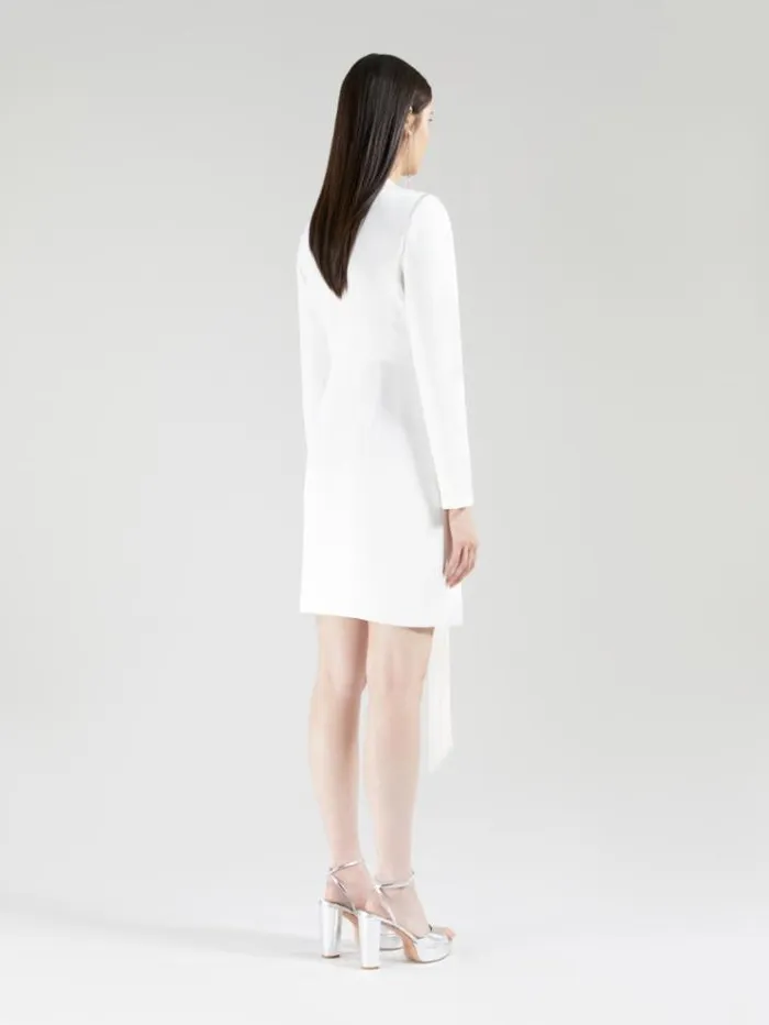 Woman Satin Wrap Dress White Maxmara Dresses