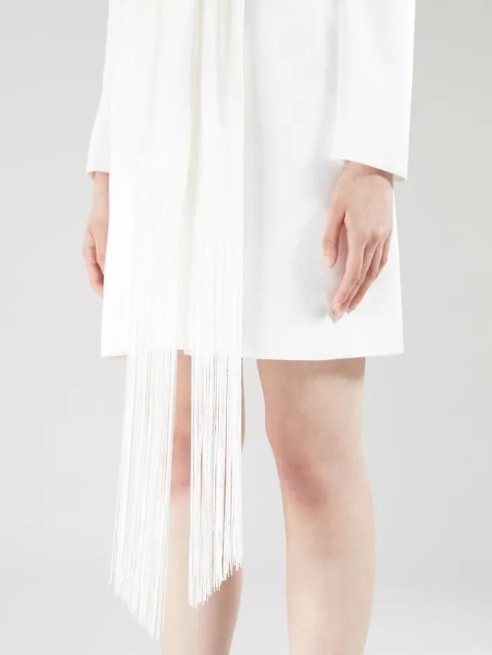 Woman Satin Wrap Dress White Maxmara Dresses