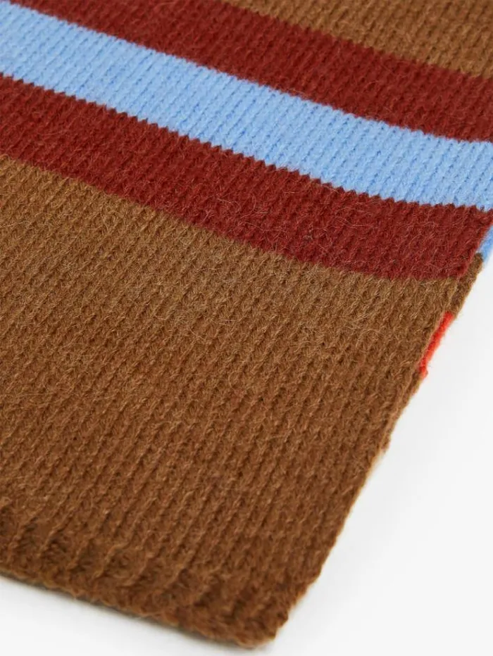 Woman Scarf In Alpaca And Wool Yarn Beige Maxmara Scarves And Foulards