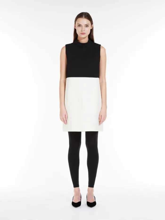Woman Short Colour Block Wool Dress Black Maxmara Dresses