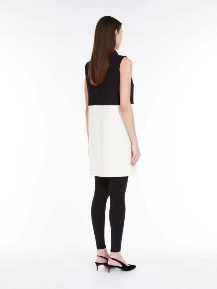 Woman Short Colour Block Wool Dress Black Maxmara Dresses Woman Short Colour Block Wool Dress Black Maxmara Dresses