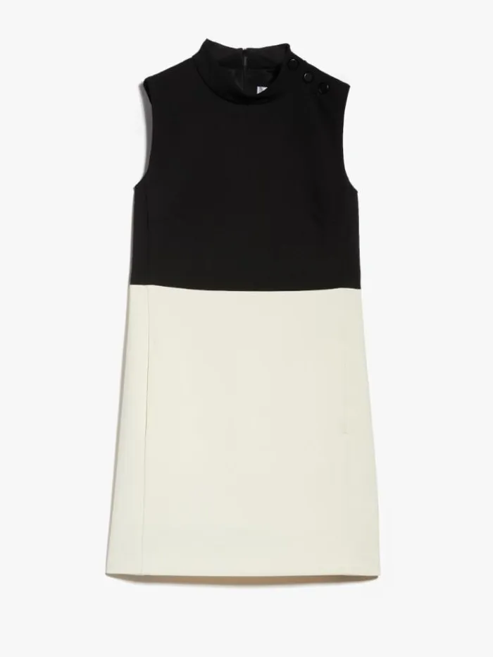 Woman Short Colour Block Wool Dress Black Maxmara Dresses Woman Short Colour Block Wool Dress Black Maxmara Dresses