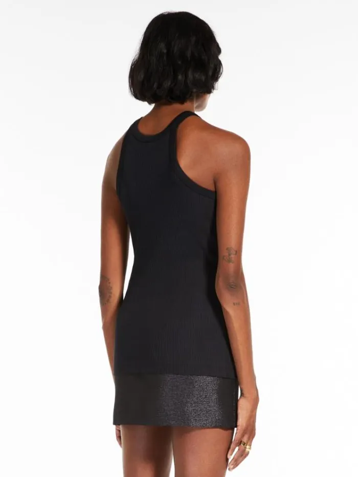Woman Silkblend Jersey Vest Top Black Maxmara Tshirts Woman Silkblend Jersey Vest Top Black Maxmara Tshirts