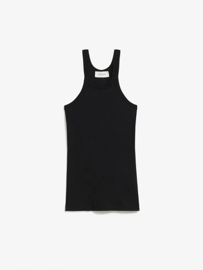 Woman Silkblend Jersey Vest Top Black Maxmara Tshirts Woman Silkblend Jersey Vest Top Black Maxmara Tshirts