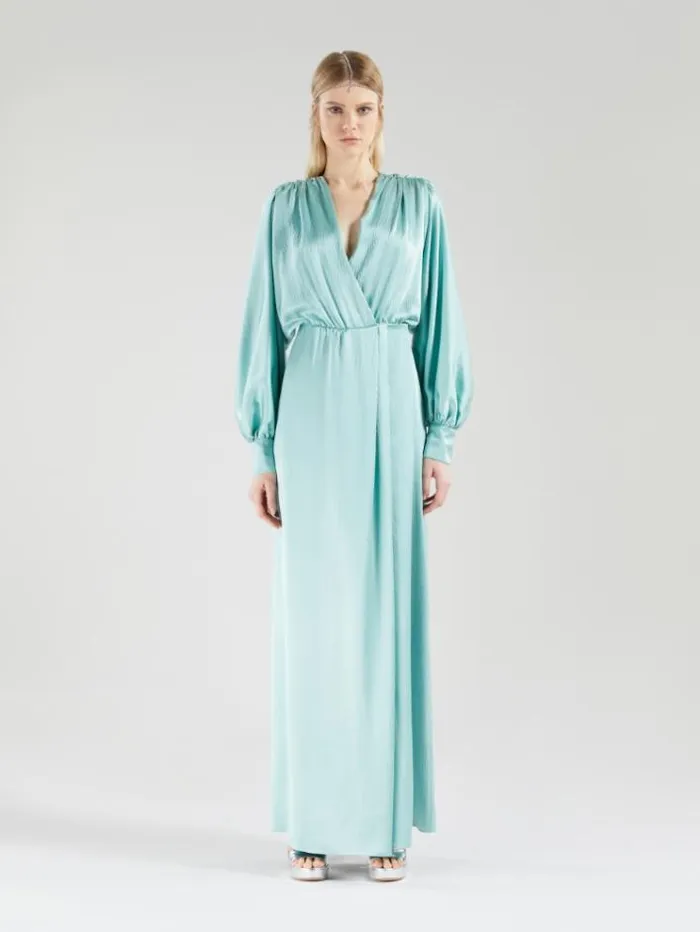 Woman Silk Satin Draped Dress Water Maxmara Dresses