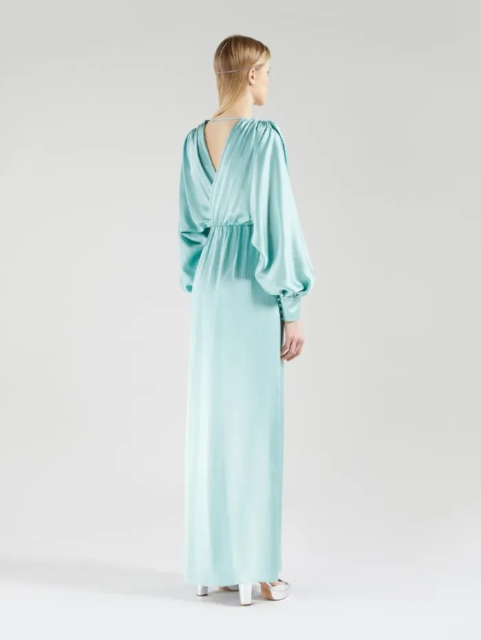 Woman Silk Satin Draped Dress Water Maxmara Dresses Woman Silk Satin Draped Dress Water Maxmara Dresses