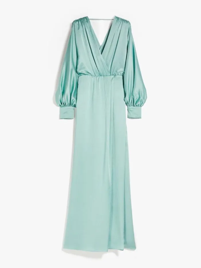 Woman Silk Satin Draped Dress Water Maxmara Dresses Woman Silk Satin Draped Dress Water Maxmara Dresses