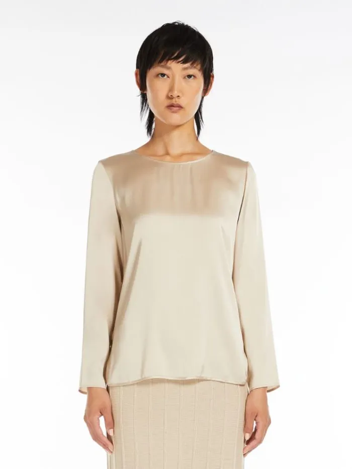 Woman Silk Satin Top Albino Maxmara Shirts And Tops