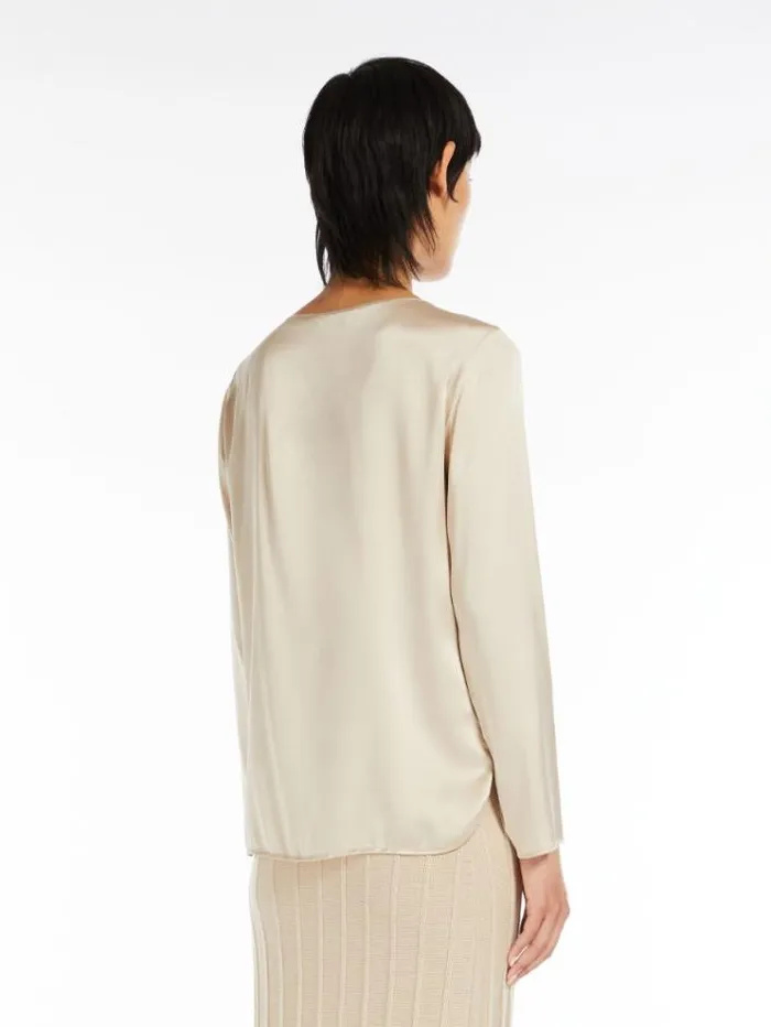 Woman Silk Satin Top Albino Maxmara Shirts And Tops Woman Silk Satin Top Albino Maxmara Shirts And Tops