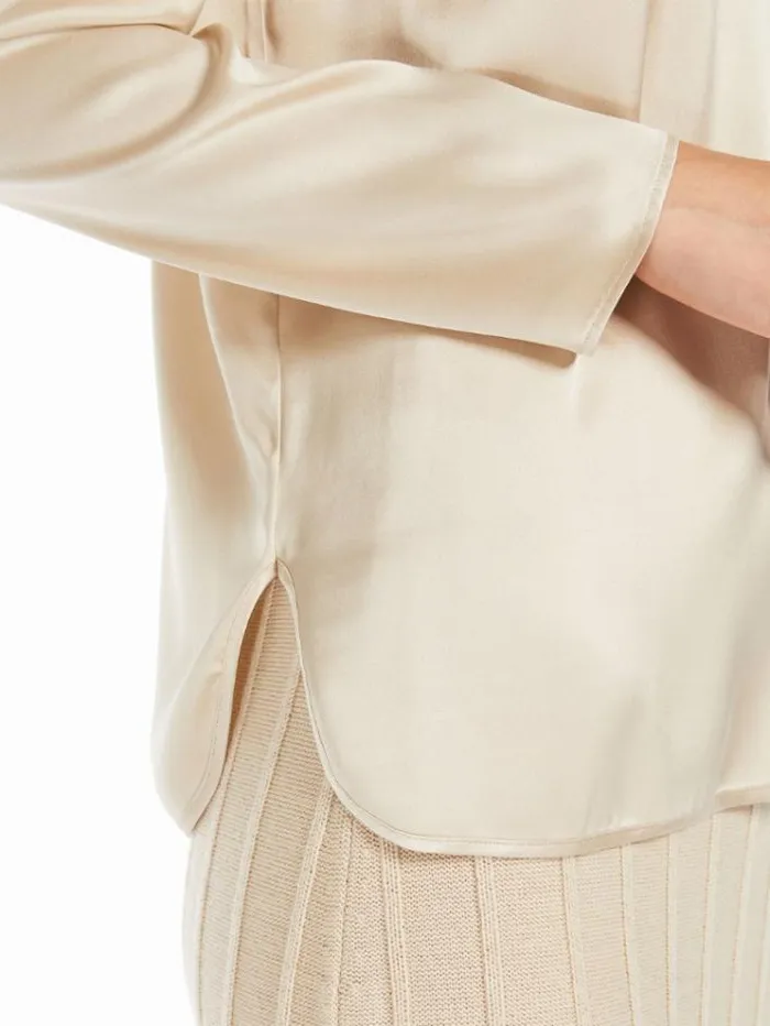 Woman Silk Satin Top Albino Maxmara Shirts And Tops Woman Silk Satin Top Albino Maxmara Shirts And Tops