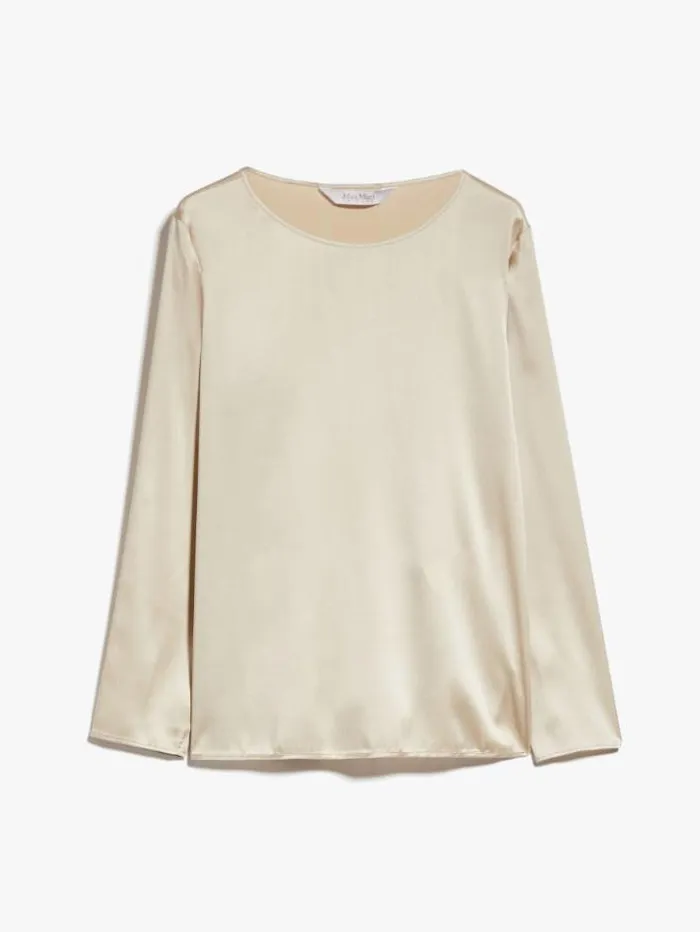 Woman Silk Satin Top Albino Maxmara Shirts And Tops Woman Silk Satin Top Albino Maxmara Shirts And Tops
