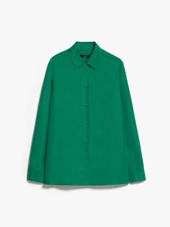 Woman Silk Shirt Emerald Maxmara Shirts And Tops Woman Silk Shirt Emerald Maxmara Shirts And Tops