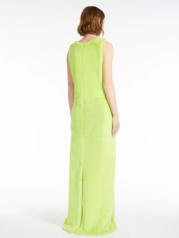 Woman Sleeveless Dress In Fluffy Fabric Lime Green Maxmara Dresses Woman Sleeveless Dress In Fluffy Fabric Lime Green Maxmara Dresses