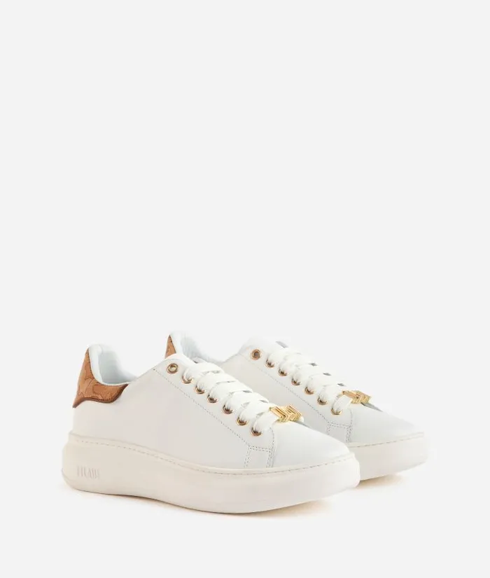 Woman Sneakers Alviero Martini Smooth Leather Tr Light Sneakers With 1 Classe Charm White