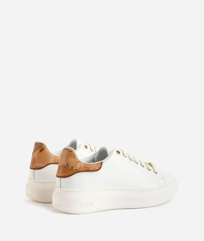 Woman Sneakers Alviero Martini Smooth Leather Tr Light Sneakers With 1 Classe Charm White