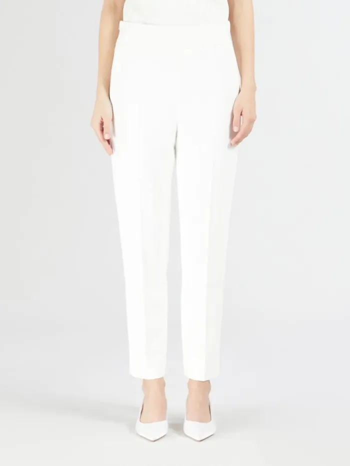 Woman Stretchcady Trousers Optical White Maxmara Trousers