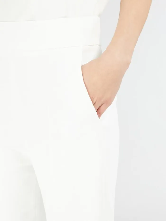 Woman Stretchcady Trousers Optical White Maxmara Trousers