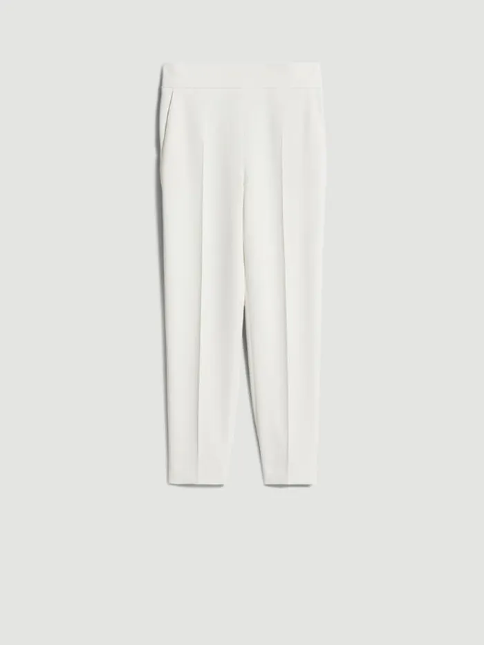Woman Stretchcady Trousers Optical White Maxmara Trousers