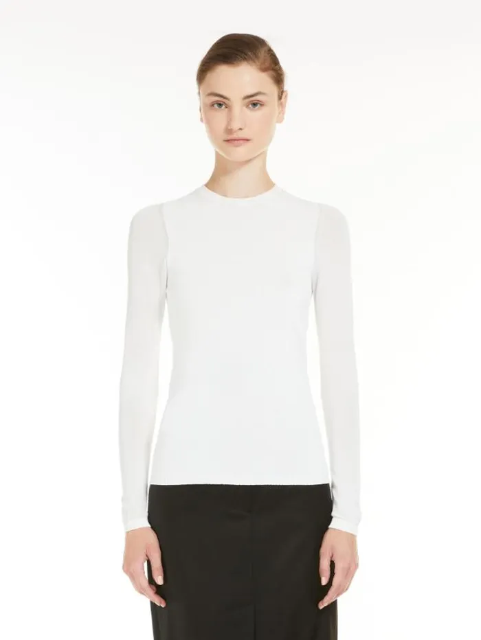 Woman Stretchviscose Slimfit Jumper Platinum Maxmara Knitwear And Sweatshirts Woman Stretchviscose Slimfit Jumper Platinum Maxmara Knitwear And Sweatshirts