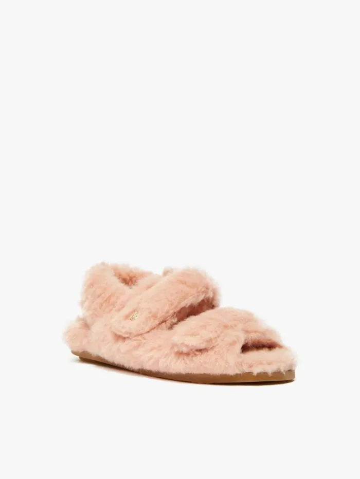 Woman Teddy Fabric Sandals Pink Maxmara Flat Shoes