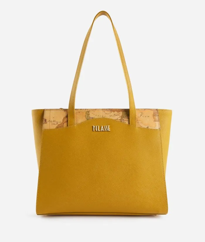 Woman Totes Alviero Martini Digital City Medium Shopper Bag Oil Yellow