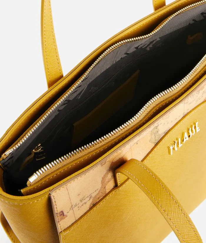 Woman Totes Alviero Martini Digital City Medium Shopper Bag Oil Yellow