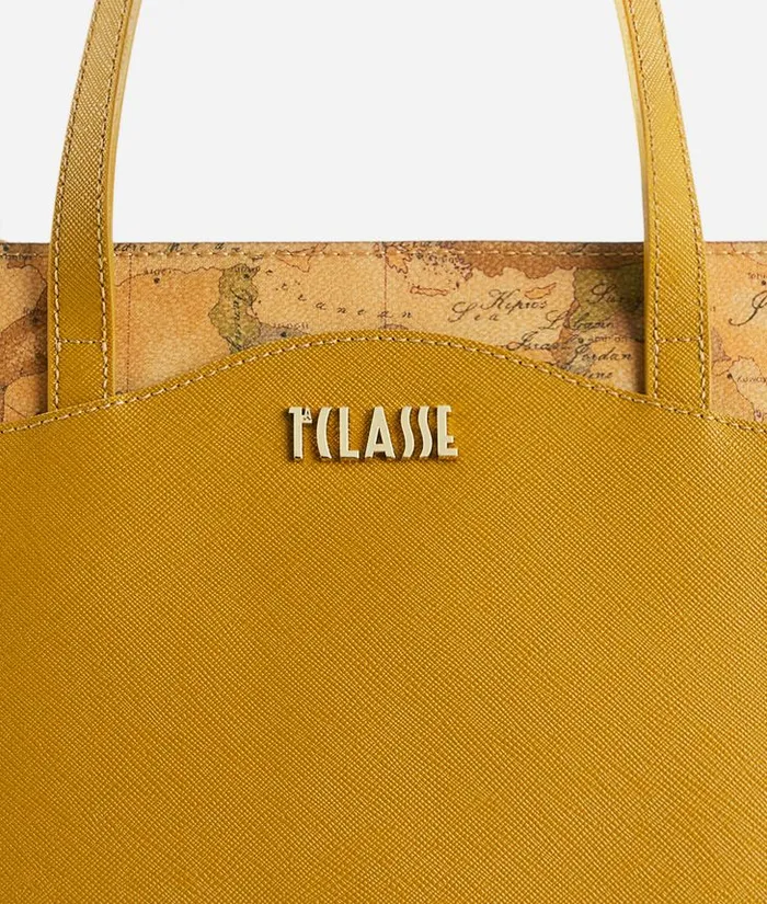 Woman Totes Alviero Martini Digital City Medium Shopper Bag Oil Yellow