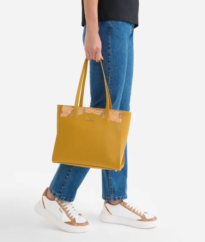 Woman Totes Alviero Martini Digital City Medium Shopper Bag Oil Yellow