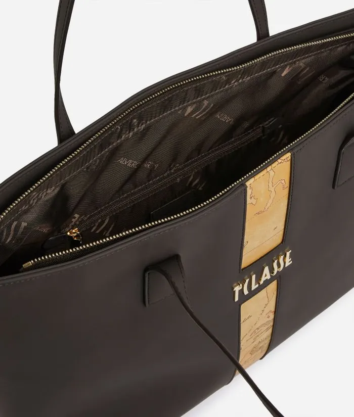 Woman Totes Alviero Martini Journey Geo Shopper Bag Ebony