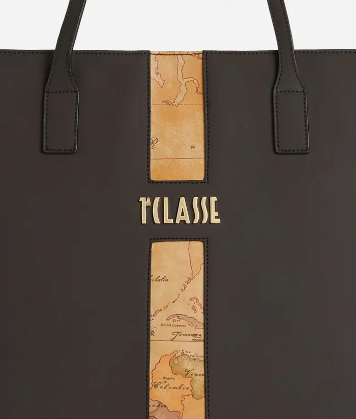 Woman Totes Alviero Martini Journey Geo Shopper Bag Ebony