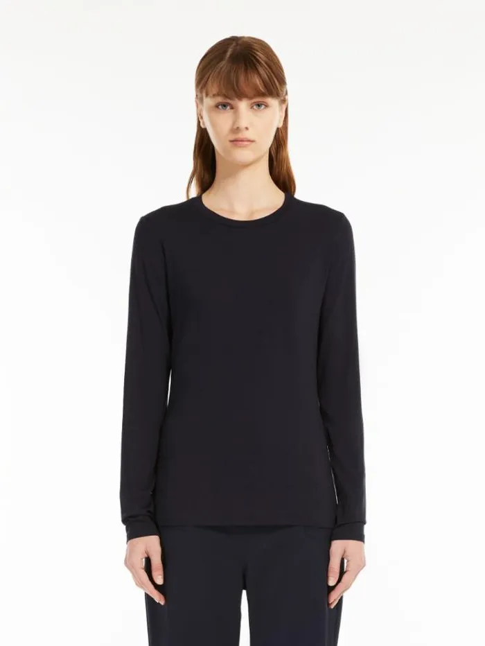 Woman Viscose Jersey Tshirt Navy Maxmara Tshirts