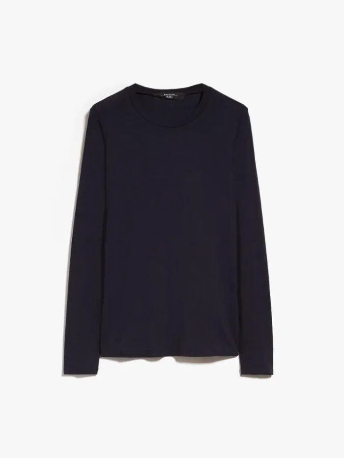 Woman Viscose Jersey Tshirt Navy Maxmara Tshirts Woman Viscose Jersey Tshirt Navy Maxmara Tshirts