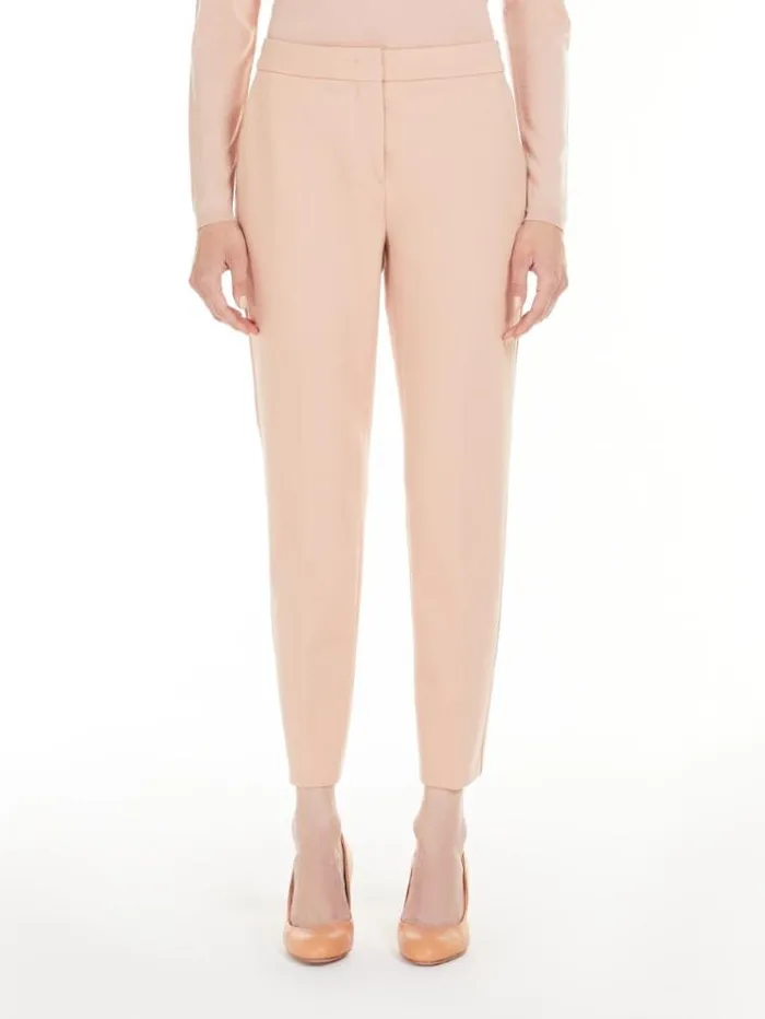 Woman Viscose Jersey Trousers Pink Maxmara Trousers